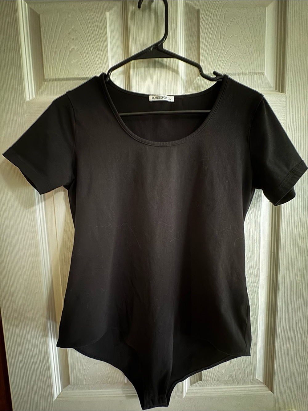Mango Black Scoop Neck Short-Sleeve Bodysuit